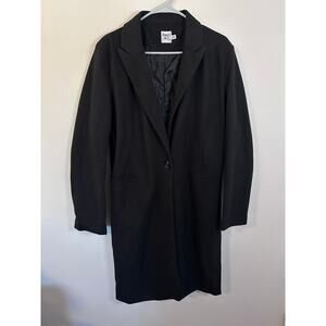 Princess Polly womens L XL black oversized blazer single button jacket trench